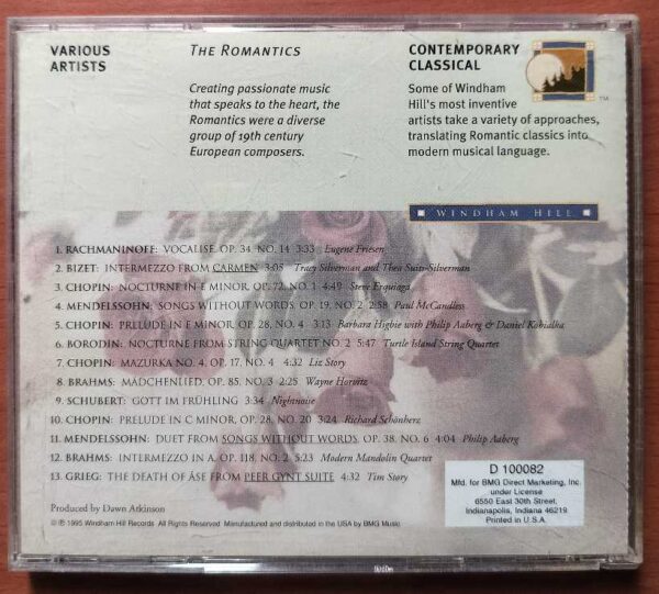 THE ROMANTICS A WINDHAM HILL SAMPLER - Imported Romantic Music Of 19 Century Album Audio Cd - Image 2