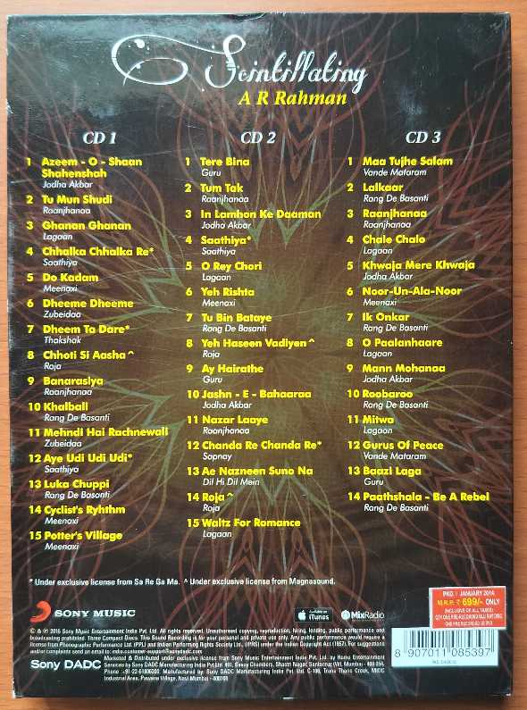 AMAZON PRESENTS SCINTILLATING A.R. RAHMAN - A.R. Rahman 3CD PACK Hindi Audio Cd (PREMIUM EDITION PACK) - Image 3