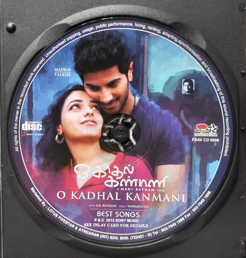 O KADHAL KANMANI / BEST SONGS - Imported A.R. Rahman Tamil Audio Cd - Image 2