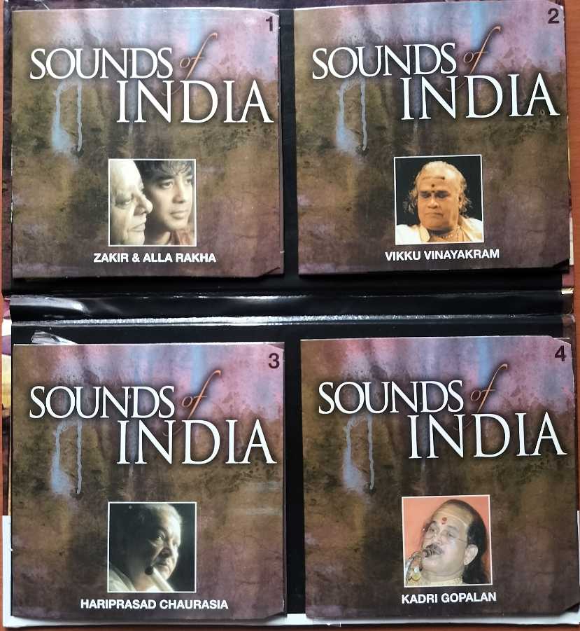 SOUNDS OF INDIA - Zakir & Alla Rakha & Vikku Vinayakram & Hariprasad Chaurasia & Kadri Gopalnath Instrumental 4CD Premium Edition Audio Cd - Image 2