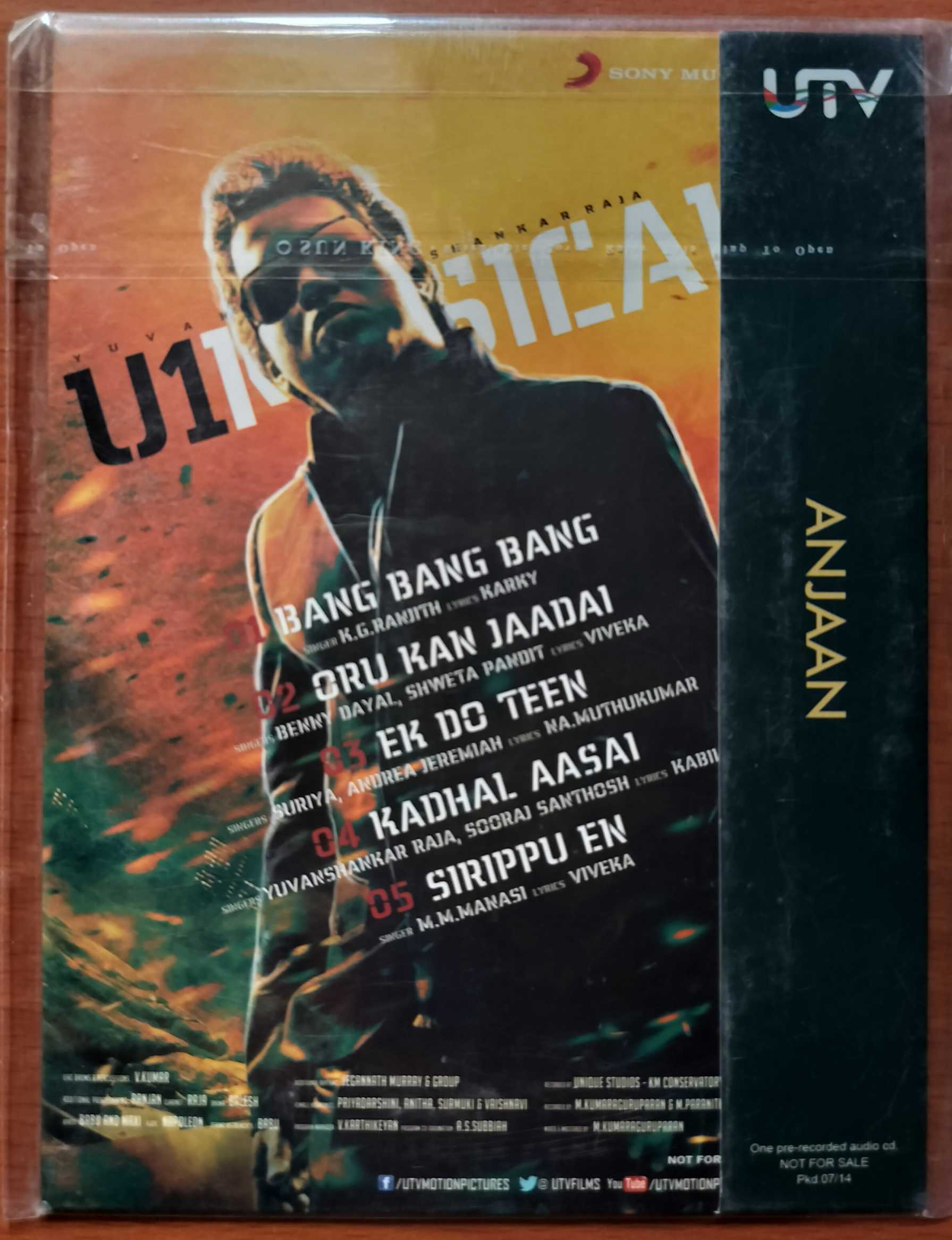 ANJAAN - Yuvan Shankar Raja Tamil Audio Cd (FACTORY SEALED PACK) - Image 2