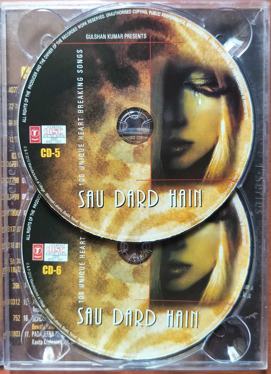 100 UNIQUE HEART BREAKING SONGS SAU DARD HAIN - Hindi 6CD Pack Audio Cd - Image 4