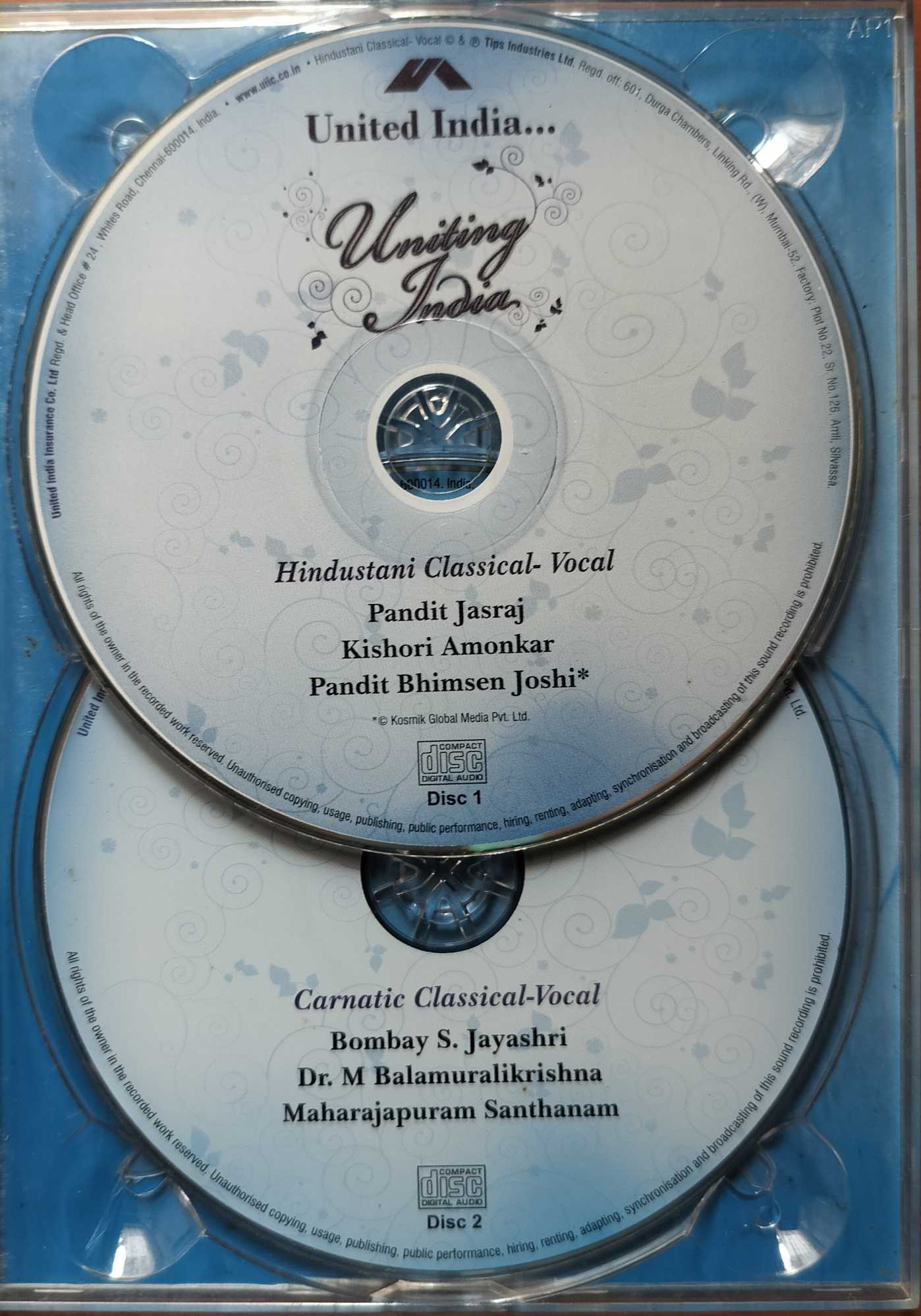 UNITING INDIA SERIES 2 - Hindustani & Carnatic Classical 2CD Pack Audio Cd - Image 2