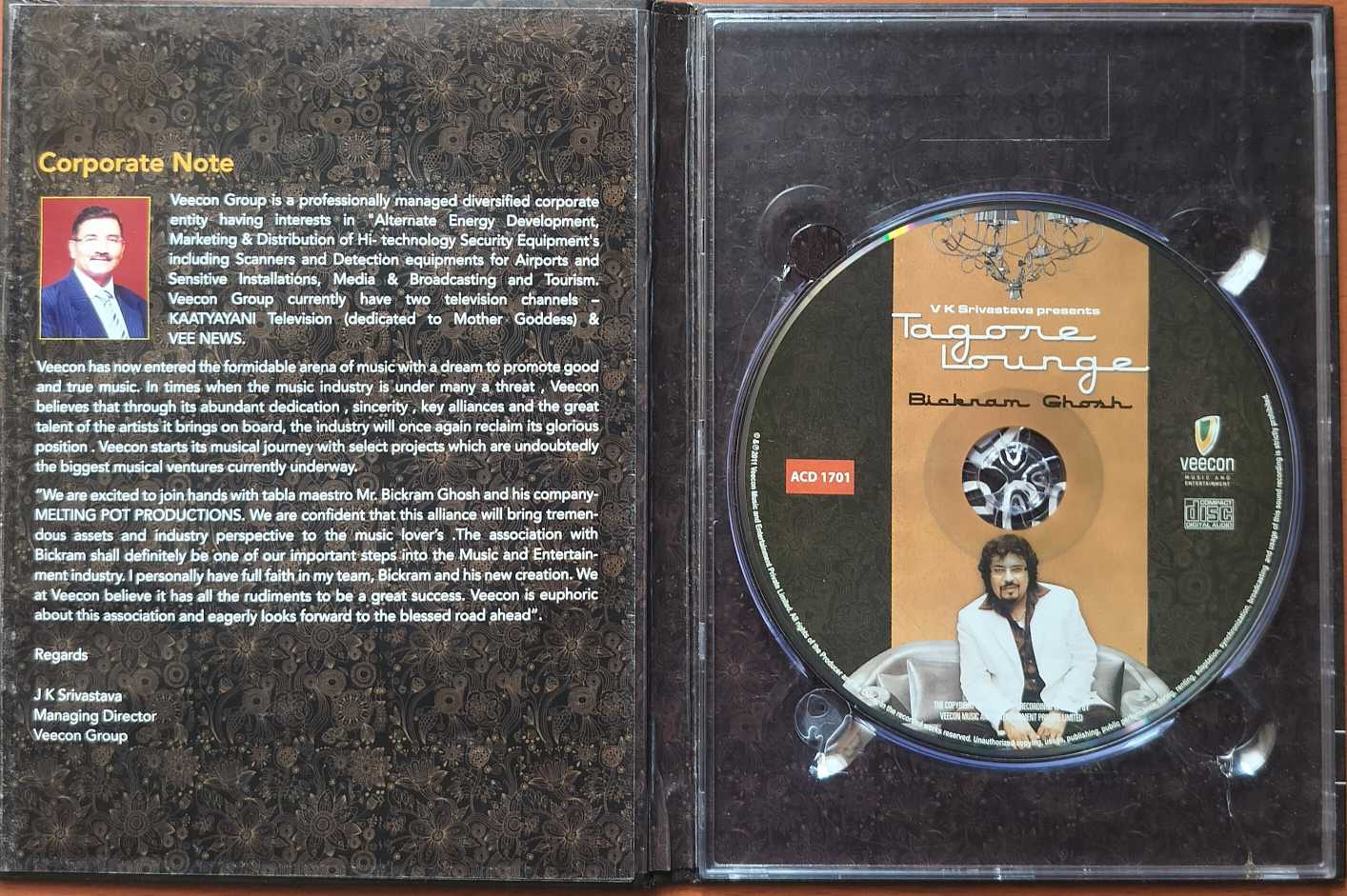 TAGORE LOUNGE - Bickram Ghosh Indian Classical Audio Cd - Image 2