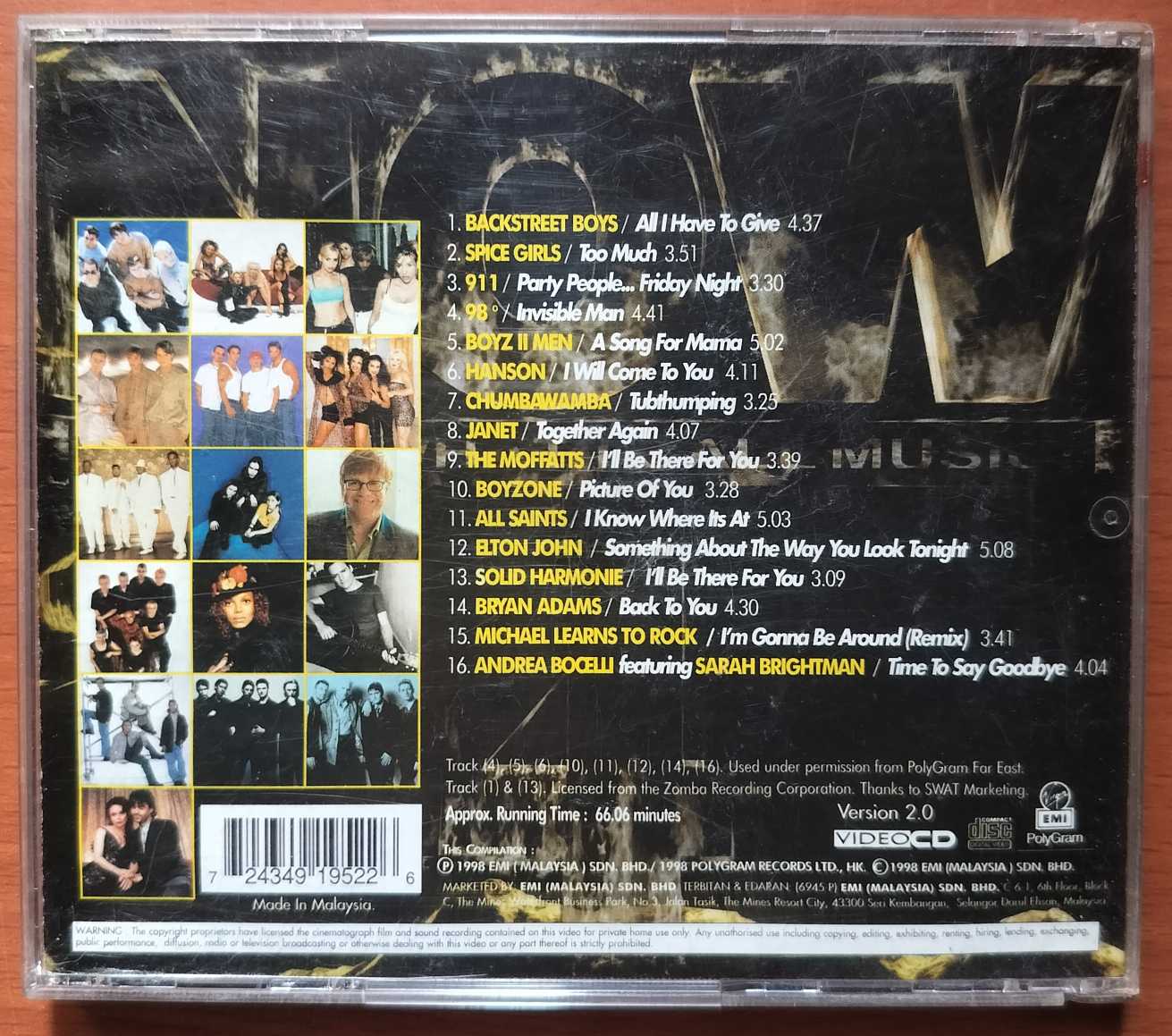 16 CHART TOPPING HITS NOW 4 - English Compilation Album Audio Cd - Image 3