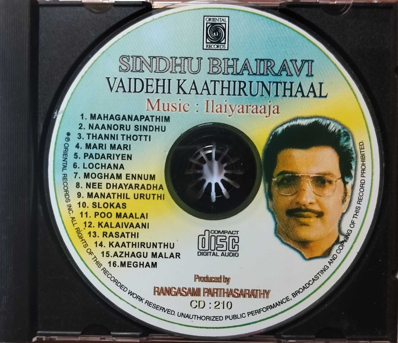 SINDHU BHAIRAVI / VAIDEHI KAATHIRUNTHAAL - Ilaiyaraaja Oriental Audio Cd - Image 2