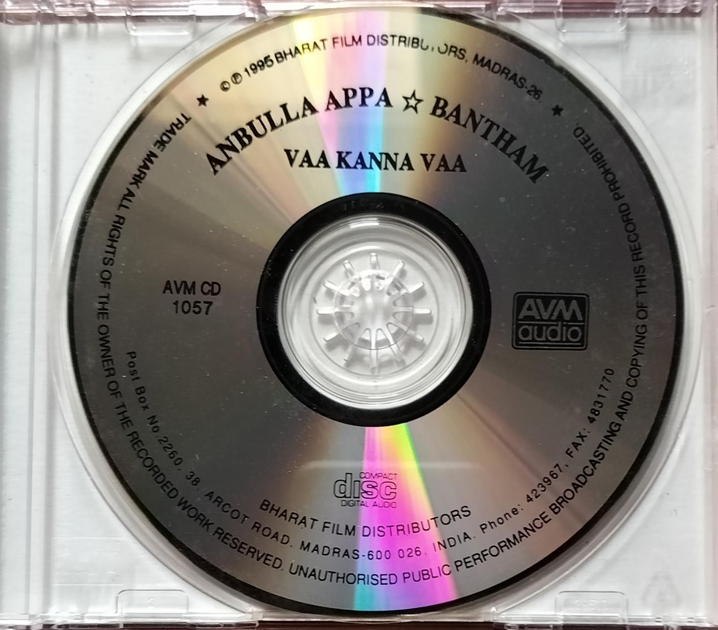ANBULLA APPA / VAAKANNA VAA / BANTHHAM - Shankar Ganesh & M.S.V Tamil Audio Cd - Image 2