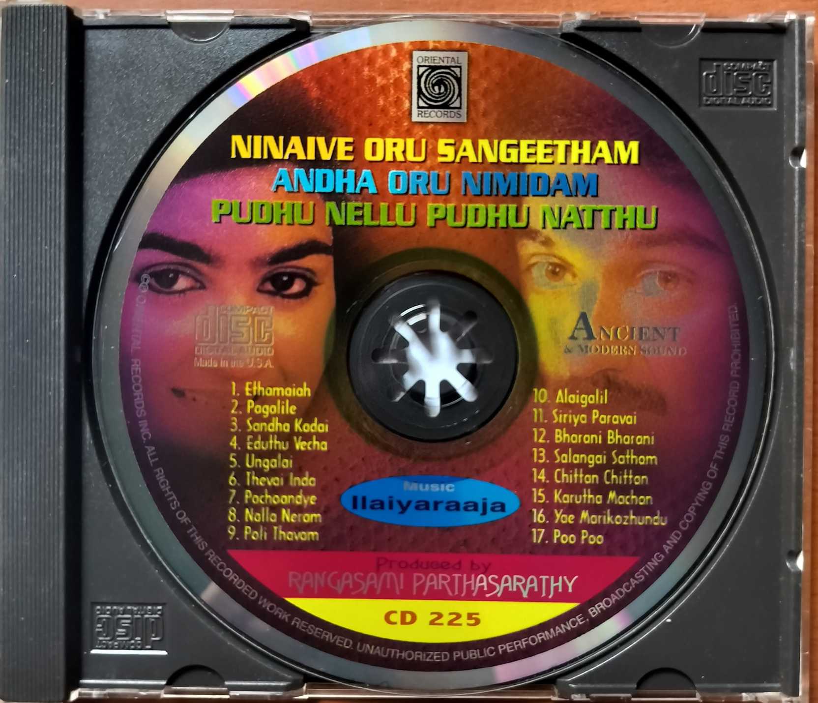 NINAIVE ORU SANGEETHAM / ANDHA ORU NIMIDAM / PUDHU NELLU PUDHU NATTHU - Ilaiyaraaja Oriental Audio Cd - Image 2
