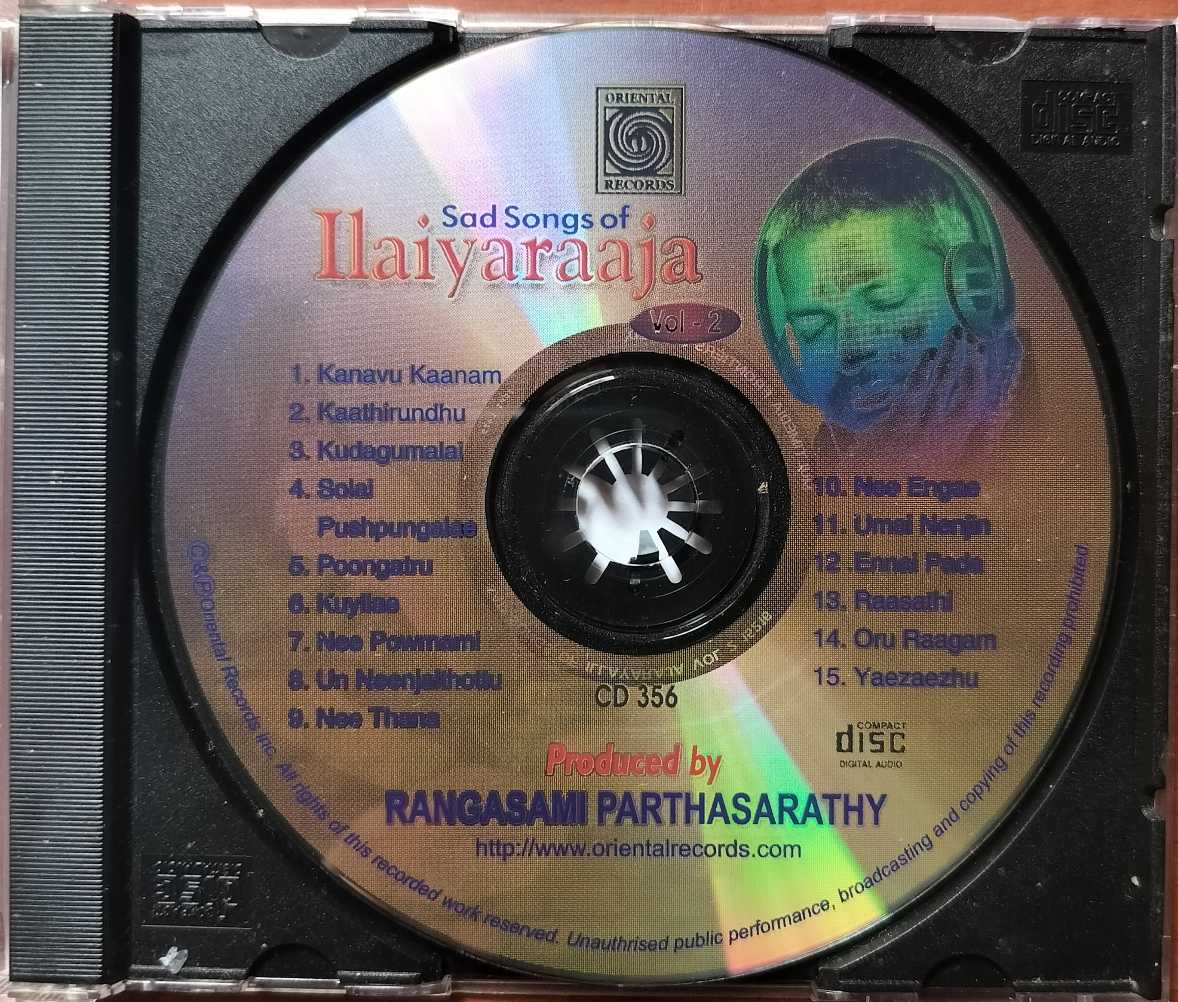 SAD SONGS OF ILAIYARAAJA VOL. 2 - Oriental Audio Cd - Image 2