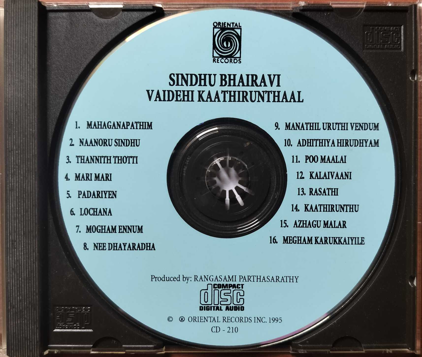 SINDHU BHAIRAVI / VAIDEHI KAATHIRUNDAL - Ilaiyaraaja Imported Oriental Audio Cd (USA EDITION) - Image 2