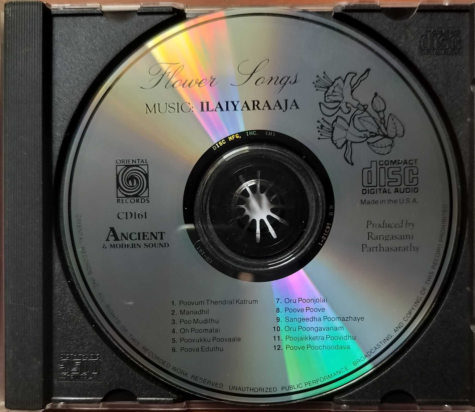 FLOWER SONGS - Imported Ilaiyaraaja Tamil Audio Cd (USA EDITION) - Image 2