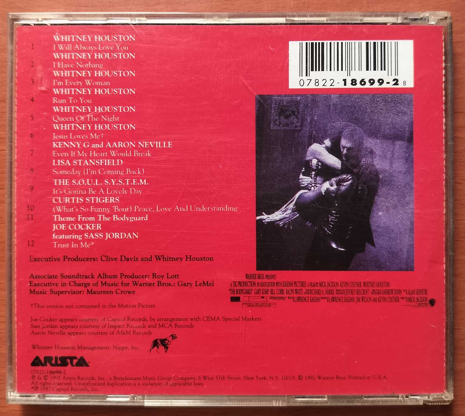 THE BODYGUARD - Imported Whitney Houston Original Motion Picture Sound Track Album Audio Cd - Image 3