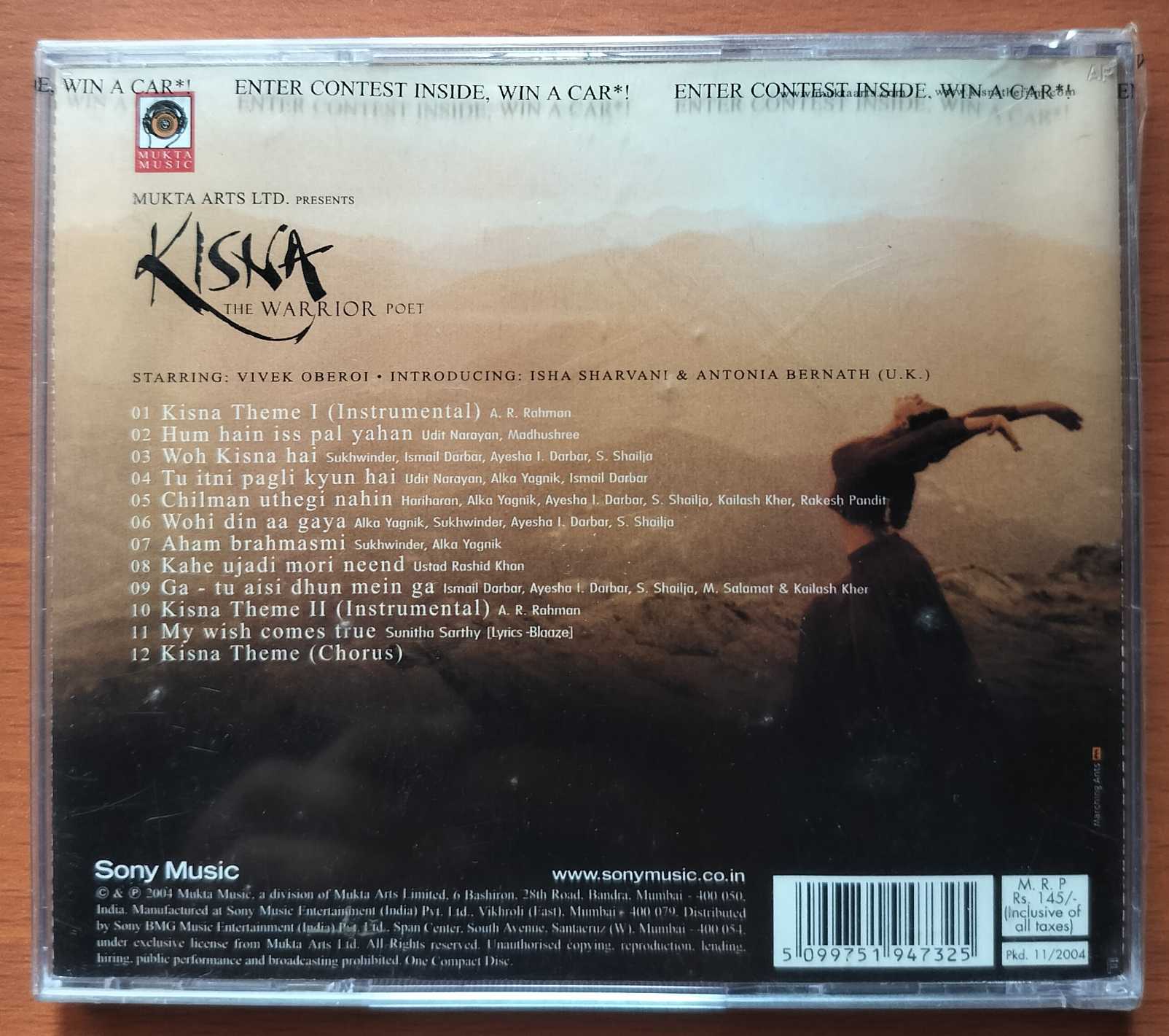 KISNA - A.R. Rahman Hindi Audio Cd (FACTORY SEALED PACK) - Image 2