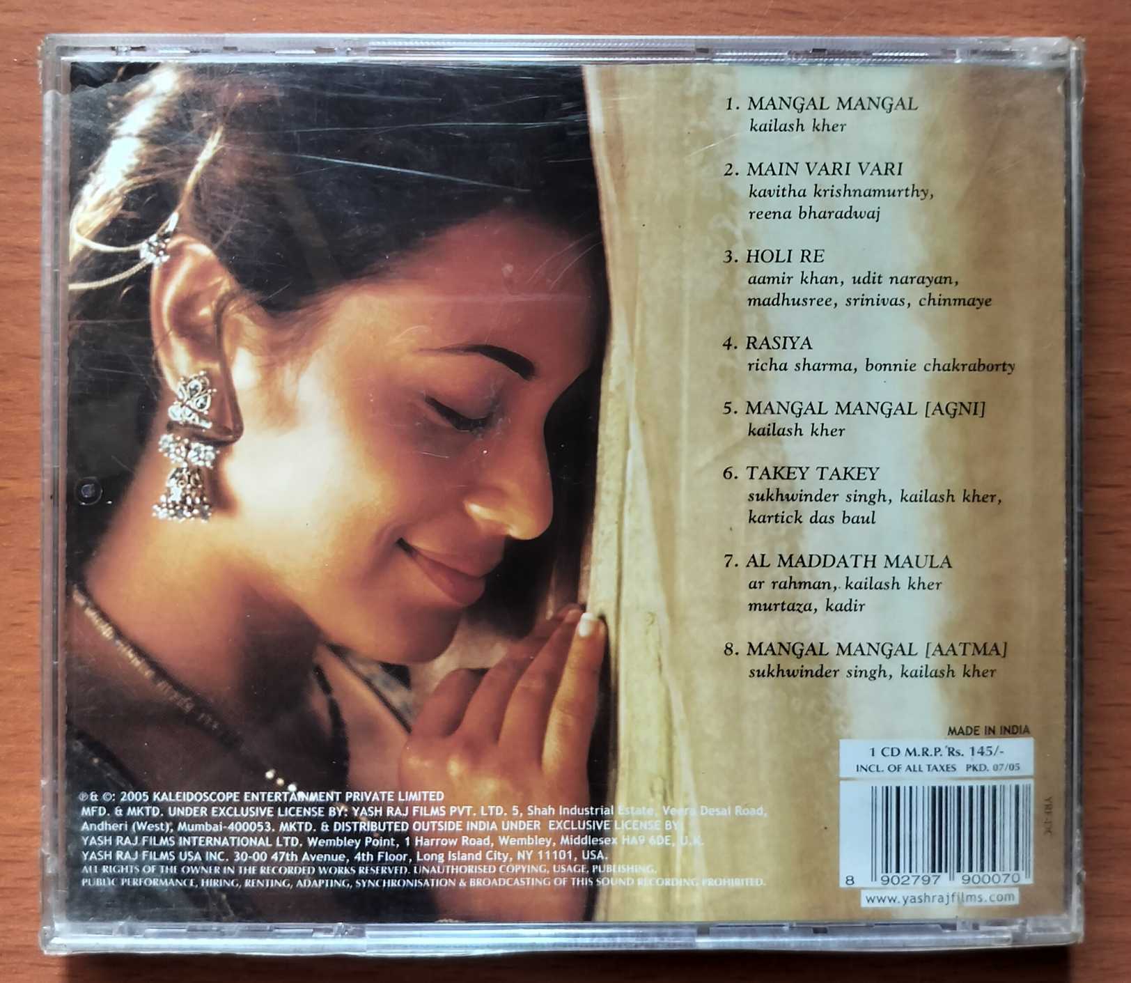 MANGAL PANDEY THE RISING - A.R. Rahman Hindi Audio Cd (FACTORY SEALED PACK) - Image 2