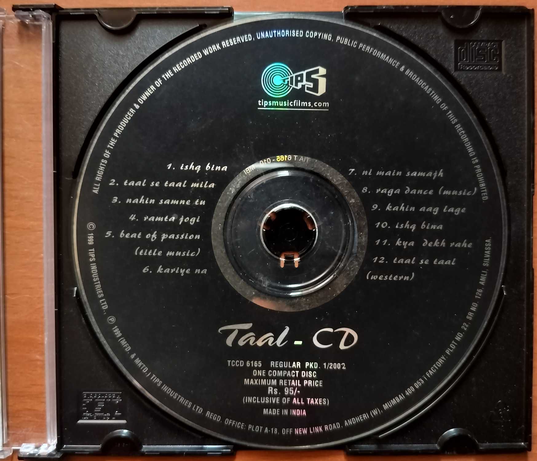 TAAL - A.R. Rahman Hindi Audio Cd - Image 2
