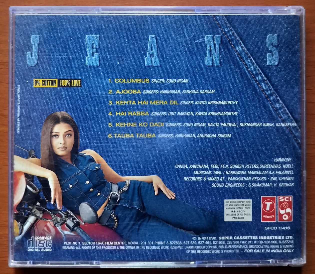 JEANS - A.R. Rahman Hindi Film Audio Cd - Image 3