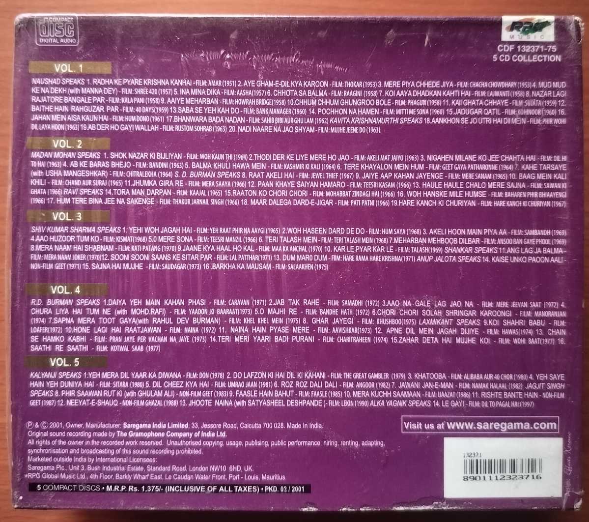 LEGENDS ASHA BHOSLE THE ENCHANTRESS - Hindi Premium Edition 5CD Pack Audio Cd (FACTORY SEALED PACK) - Image 3