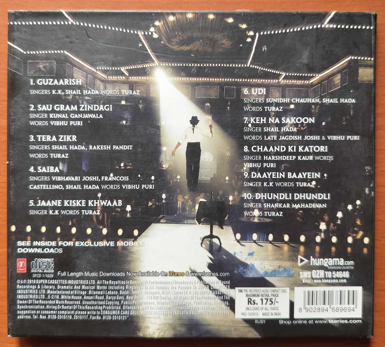 GUZAARISH = Sanjay Leela Bhansali Hindi Film Audio Cd - Image 4