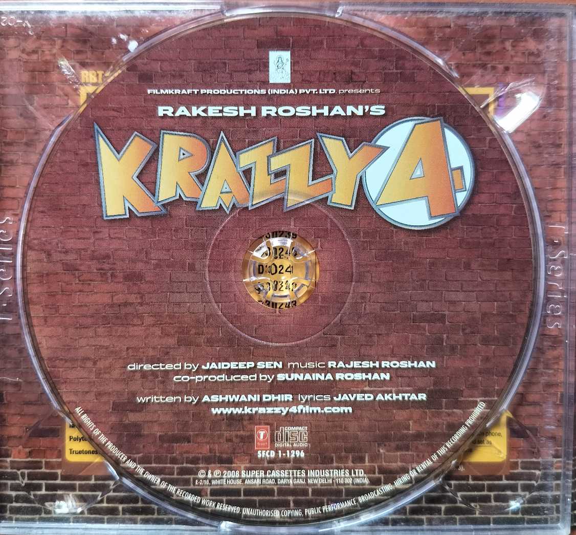 KRAZZY 4 - Rajesh Roshan Hindi Film Audio Cd - Image 2