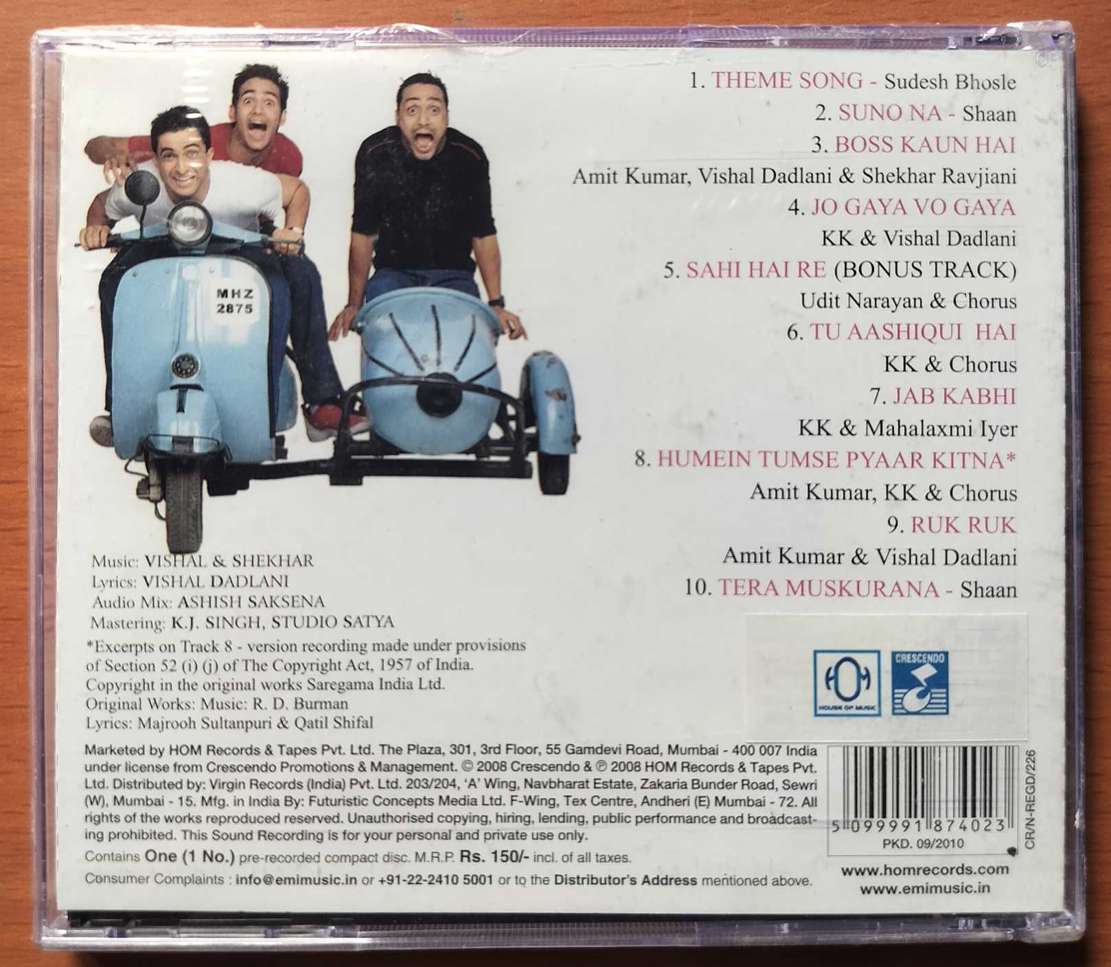 JHANKAAR BEATS - Vishal & Shekhar Hindi Film Audio Cd (FACTORY SEALED PACK) - Image 3