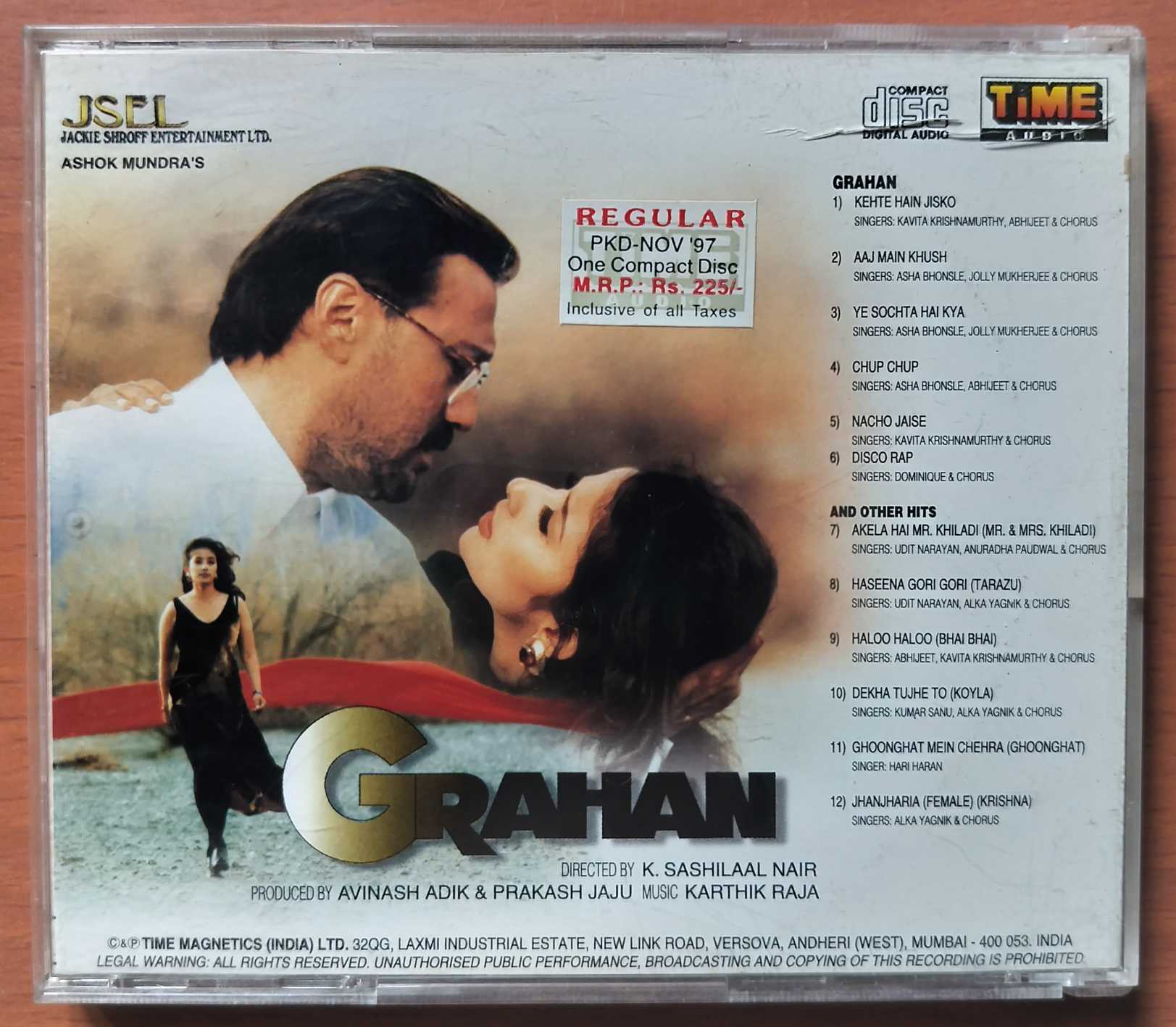 GRAHAN AND OTHER HITS - Karthik Raja Hindi Audio Cd - Image 3