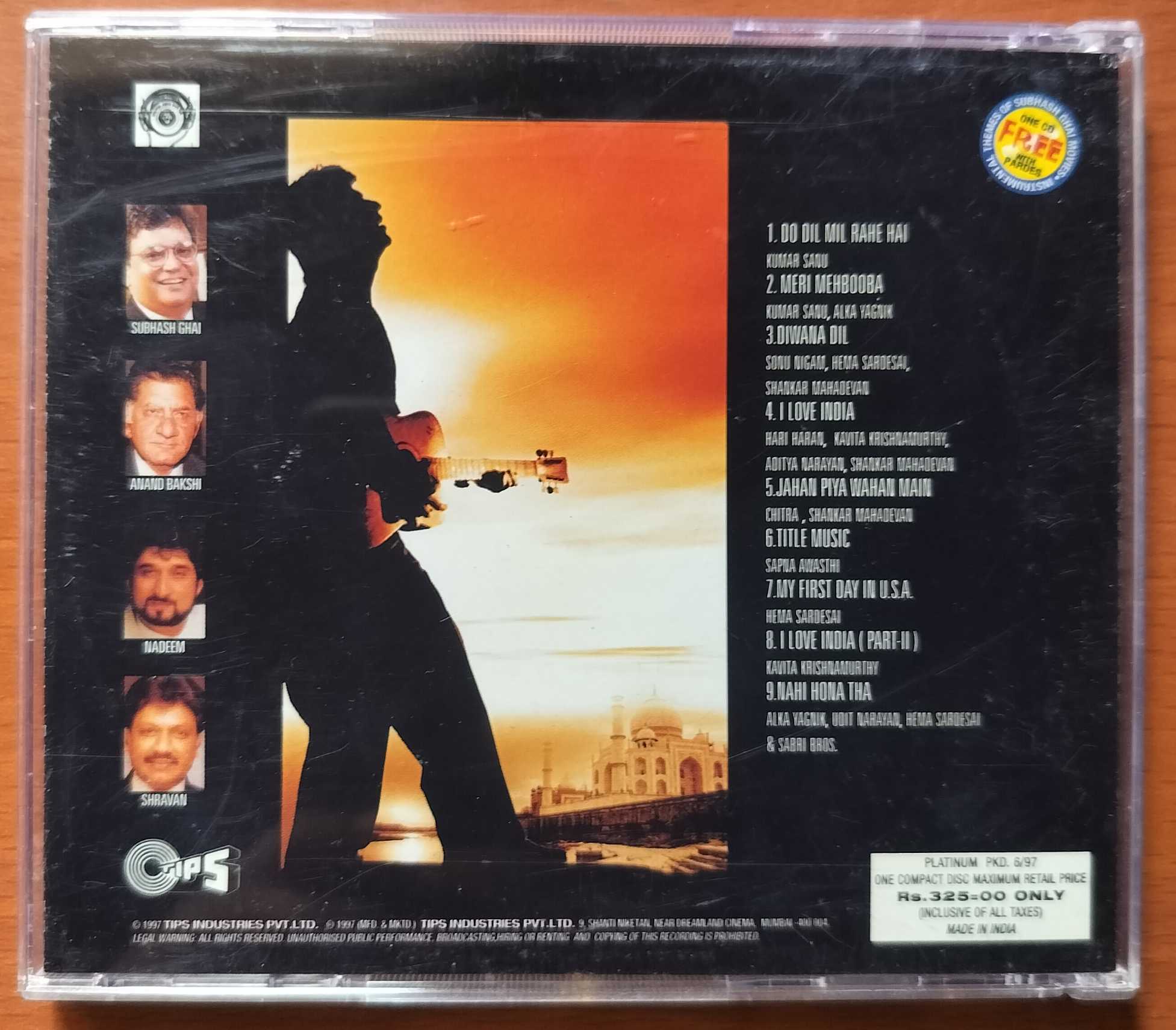 PARDES - Nadeem Shravan Hindi Film Audio Cd - Image 3