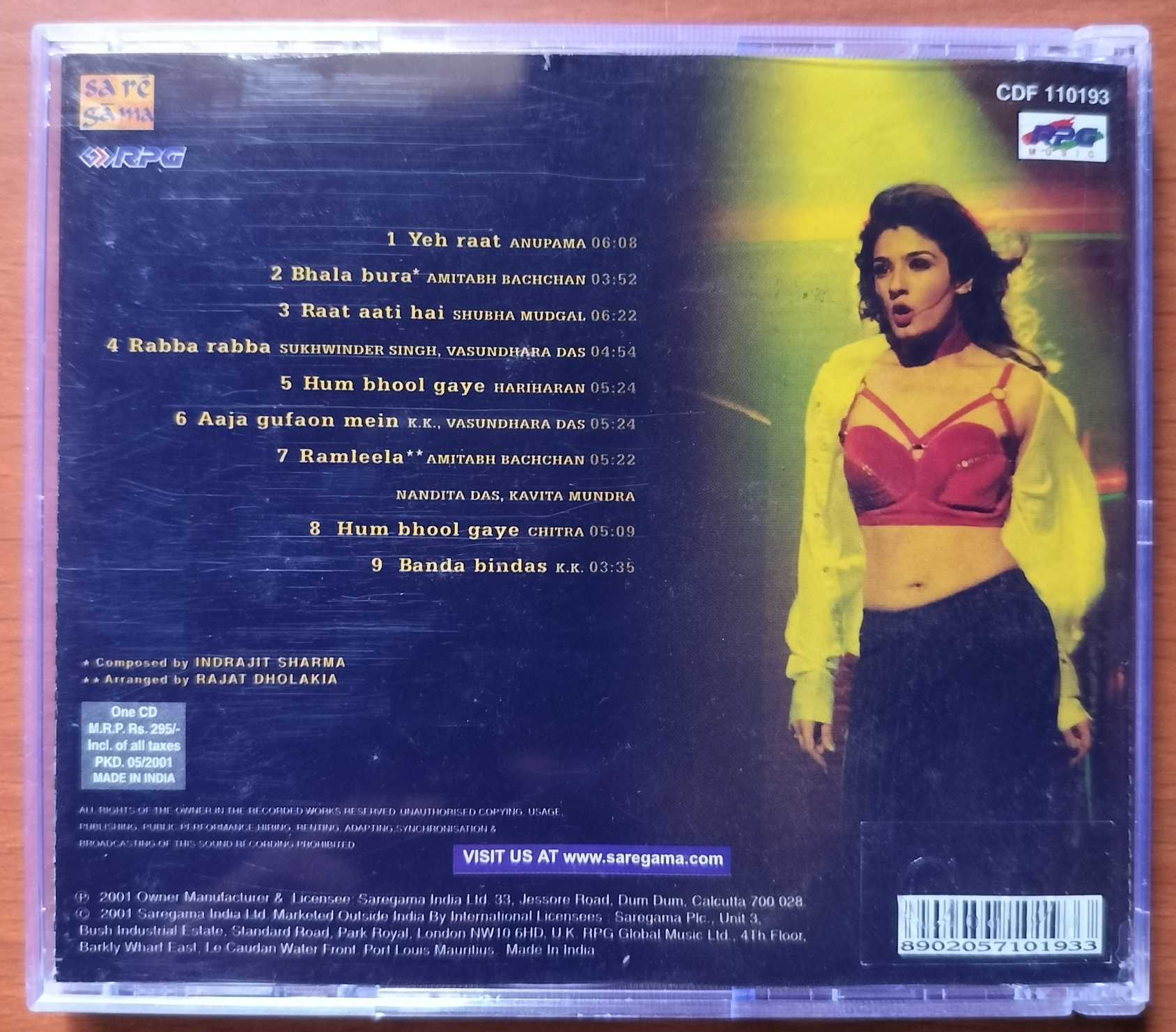 AKS THE REFLECTION - Anu Malik Hindi Film Audio Cd - Image 3