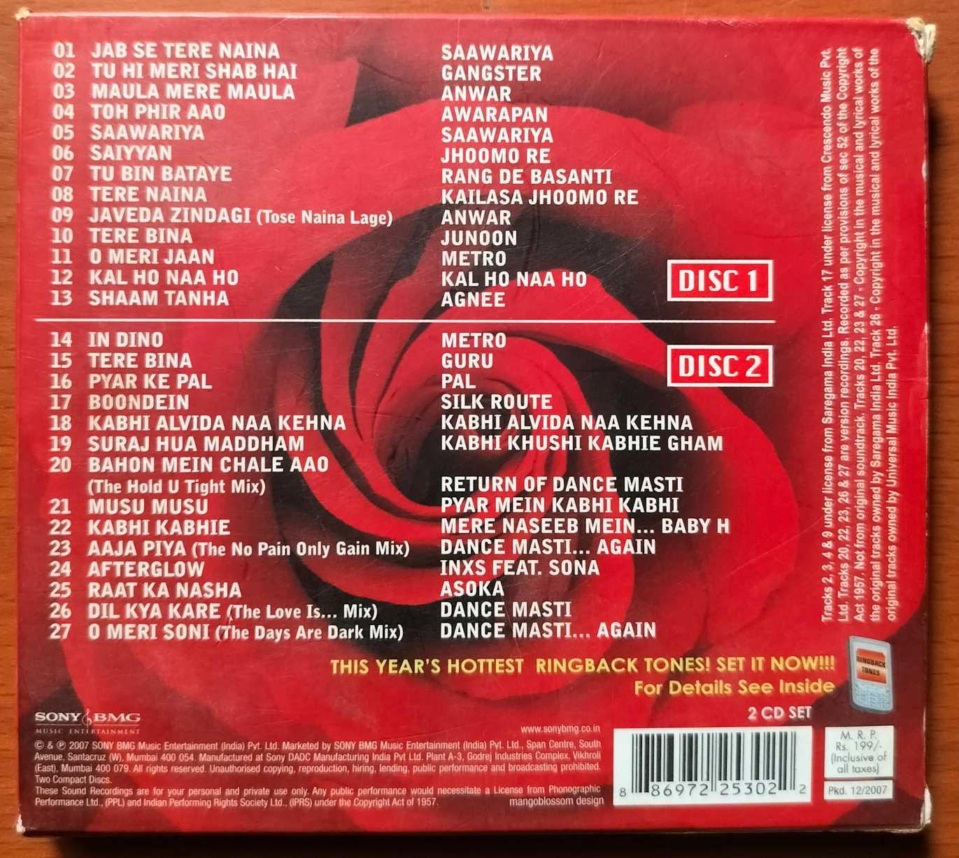 LOVE ALWAYS - Hindi Film Melodies 2CD Pack Audio Cd - Image 4