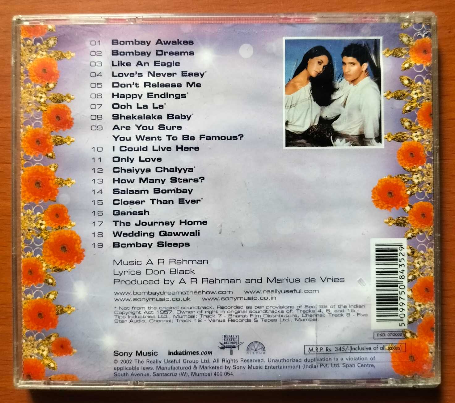 BOMBAY DREAMS - A.R. Rahman Album Audio Cd - Image 3