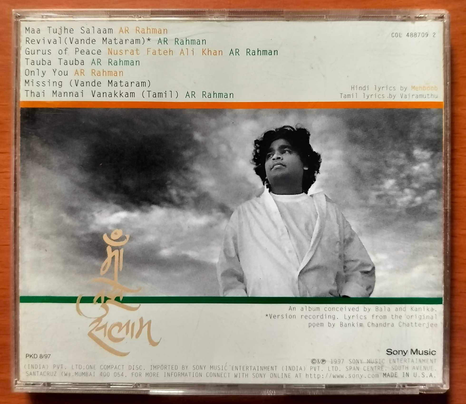 VANDE MATARAM - A.R. Rahman Album Imported Audio Cd - Image 3