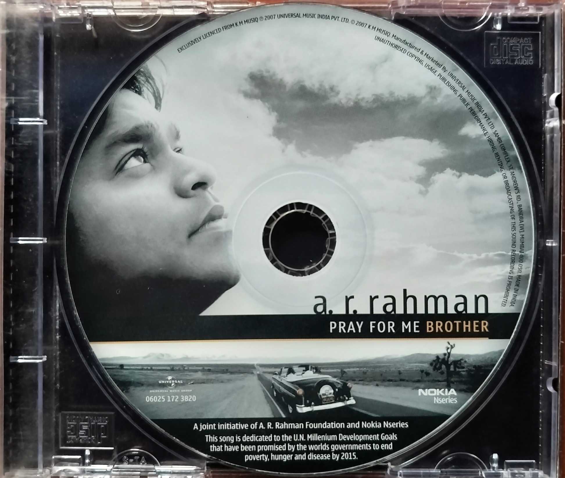 A.R.RAHMAN PRAY FOR ME BROTHER- A.R. Rahman Album Audio Cd - Image 2
