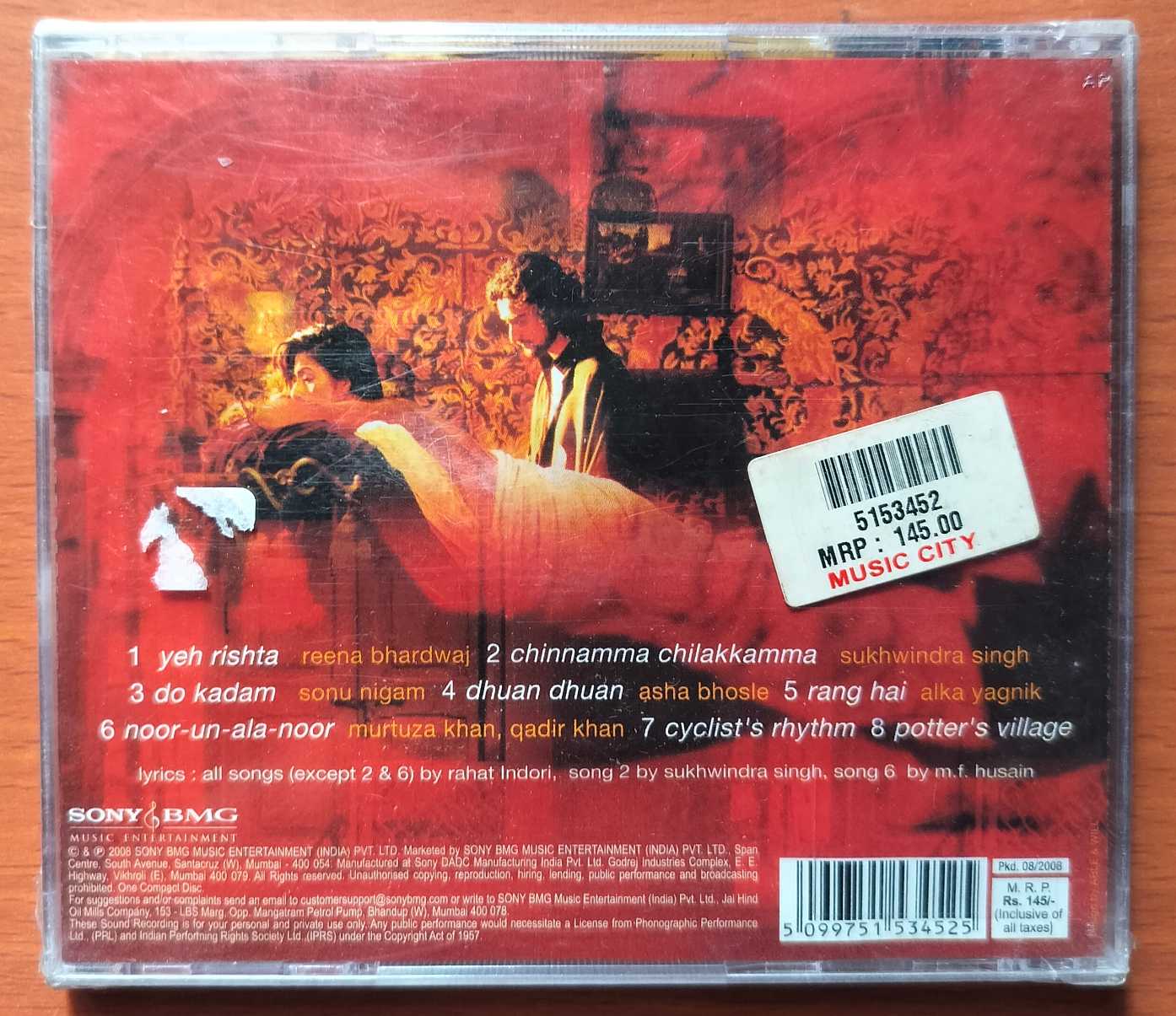 MEENAXI : TALE OF 3 CITIES - A.R. Rahman Hindi Audio Cd (FACTORY SEALED PACK) - Image 2