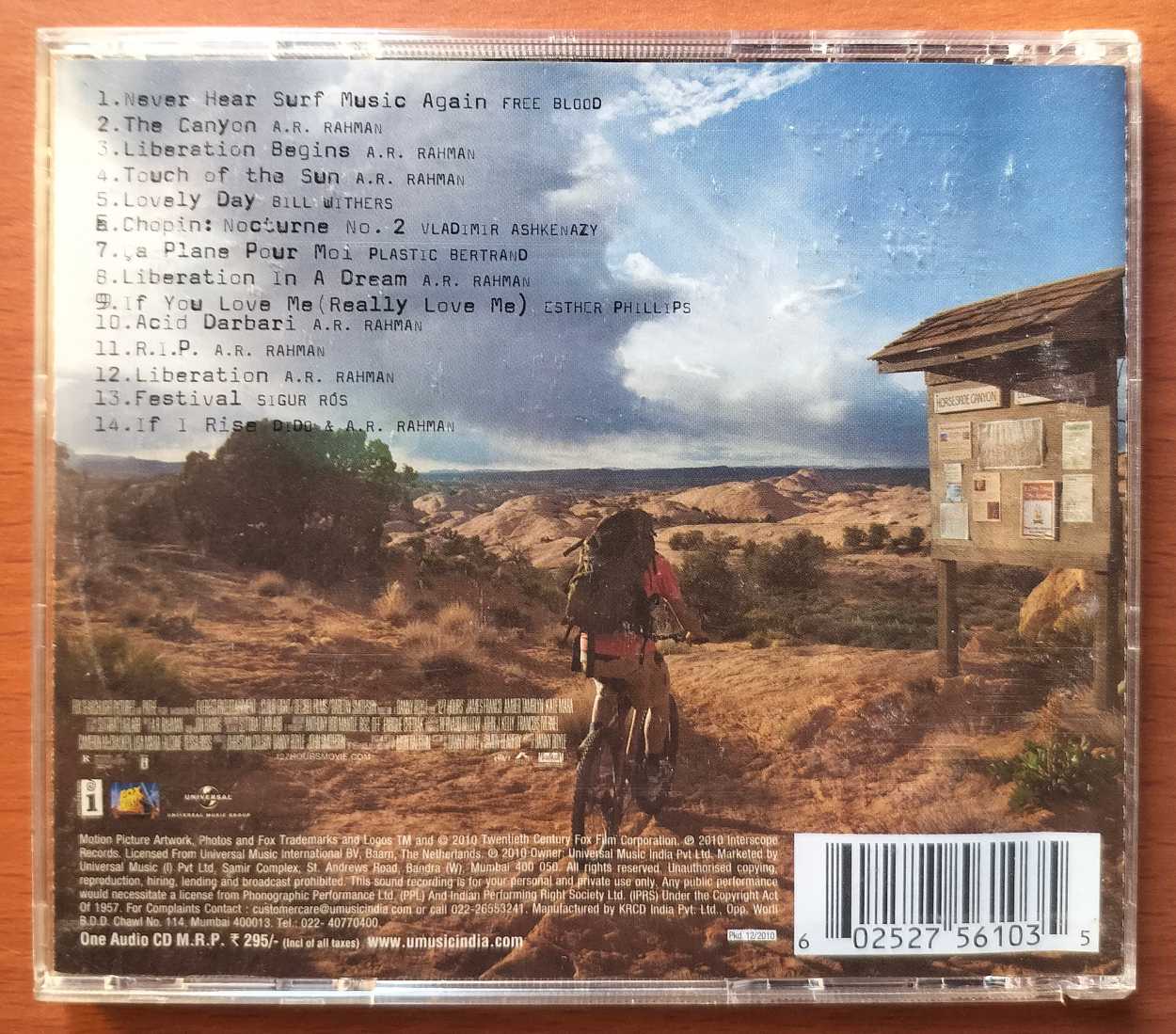 127 HOURS- A.R. Rahman English Album Outer Cover Audio Cd - Image 5