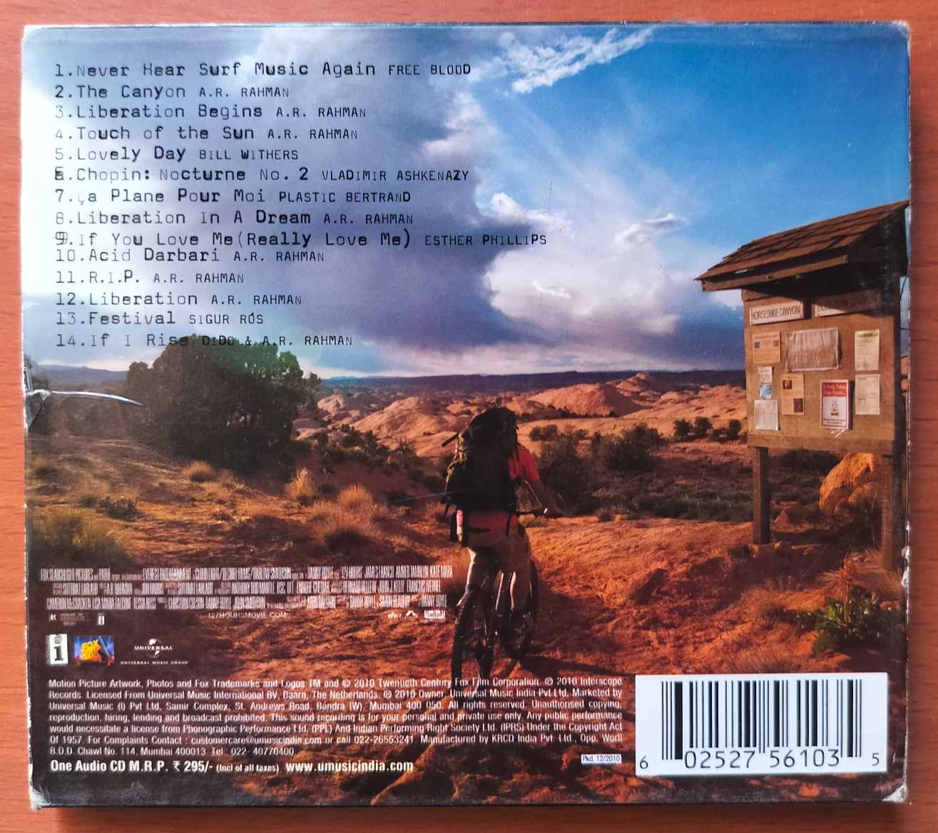 127 HOURS- A.R. Rahman English Album Outer Cover Audio Cd - Image 6
