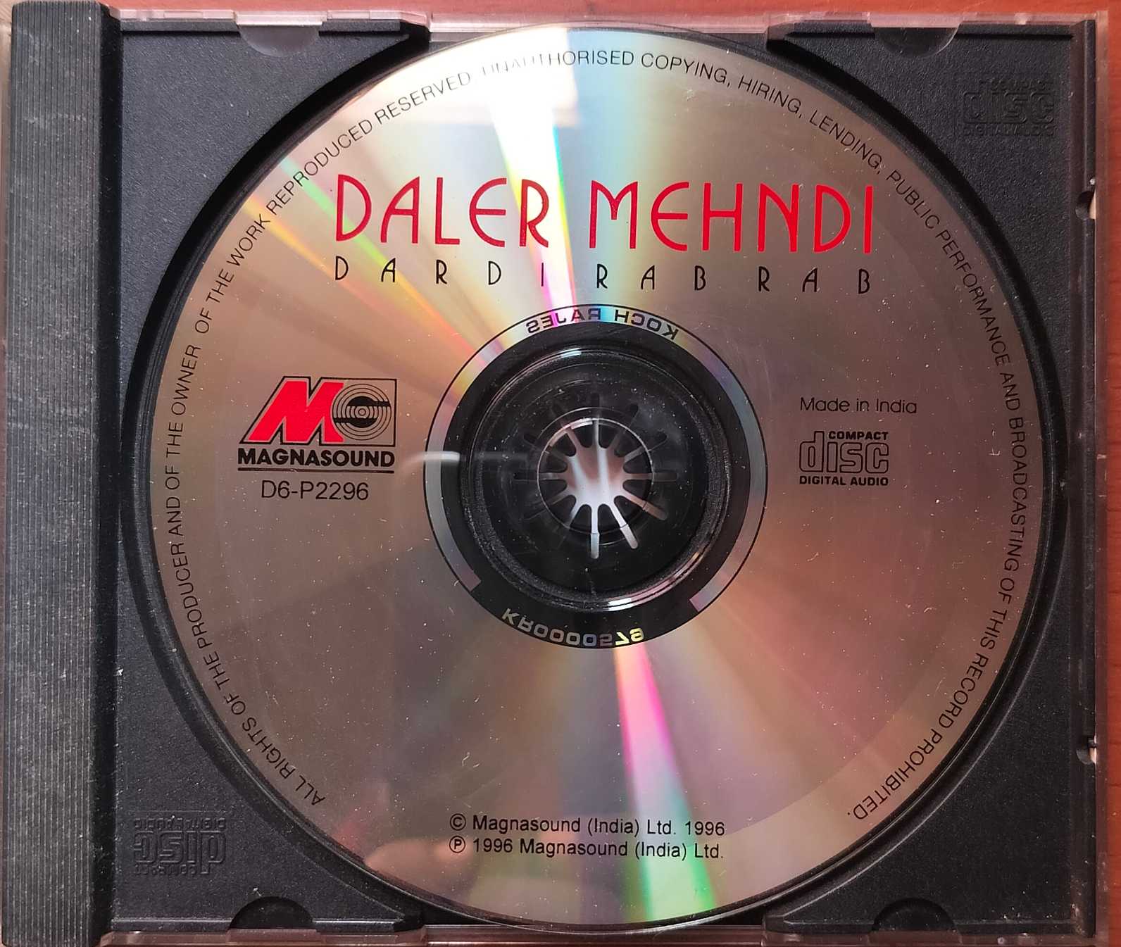 DALER MEHNDI - Dardi Rab Rab Hindi Album Audio Cd - Image 2
