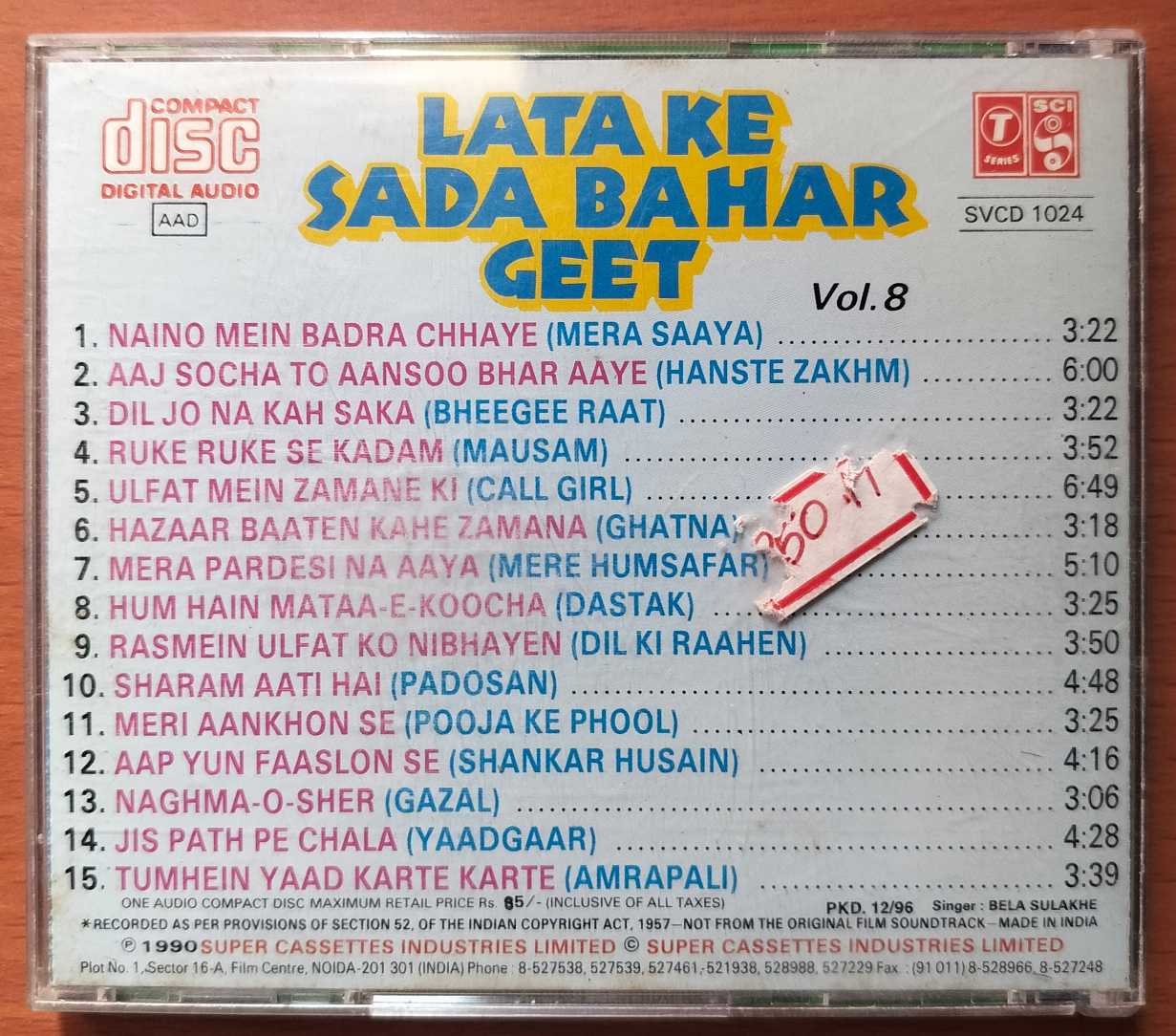 LATA KE SADA BAHAR GEET VOL .8 - Lata Mangeshkar Hindi Film Collection Audio Cd - Image 3