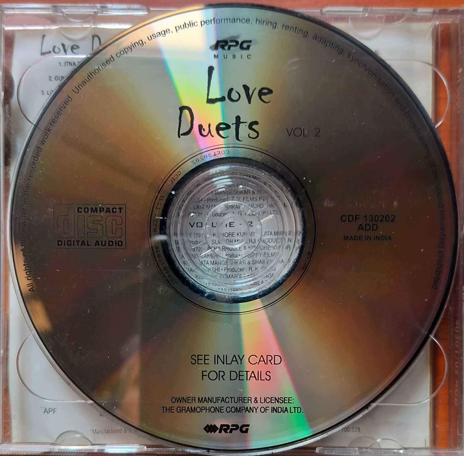 LOVE DUETS VOL . 1& 2 - Hindi Film Collection 2CD Pack Audio Cd - Image 3