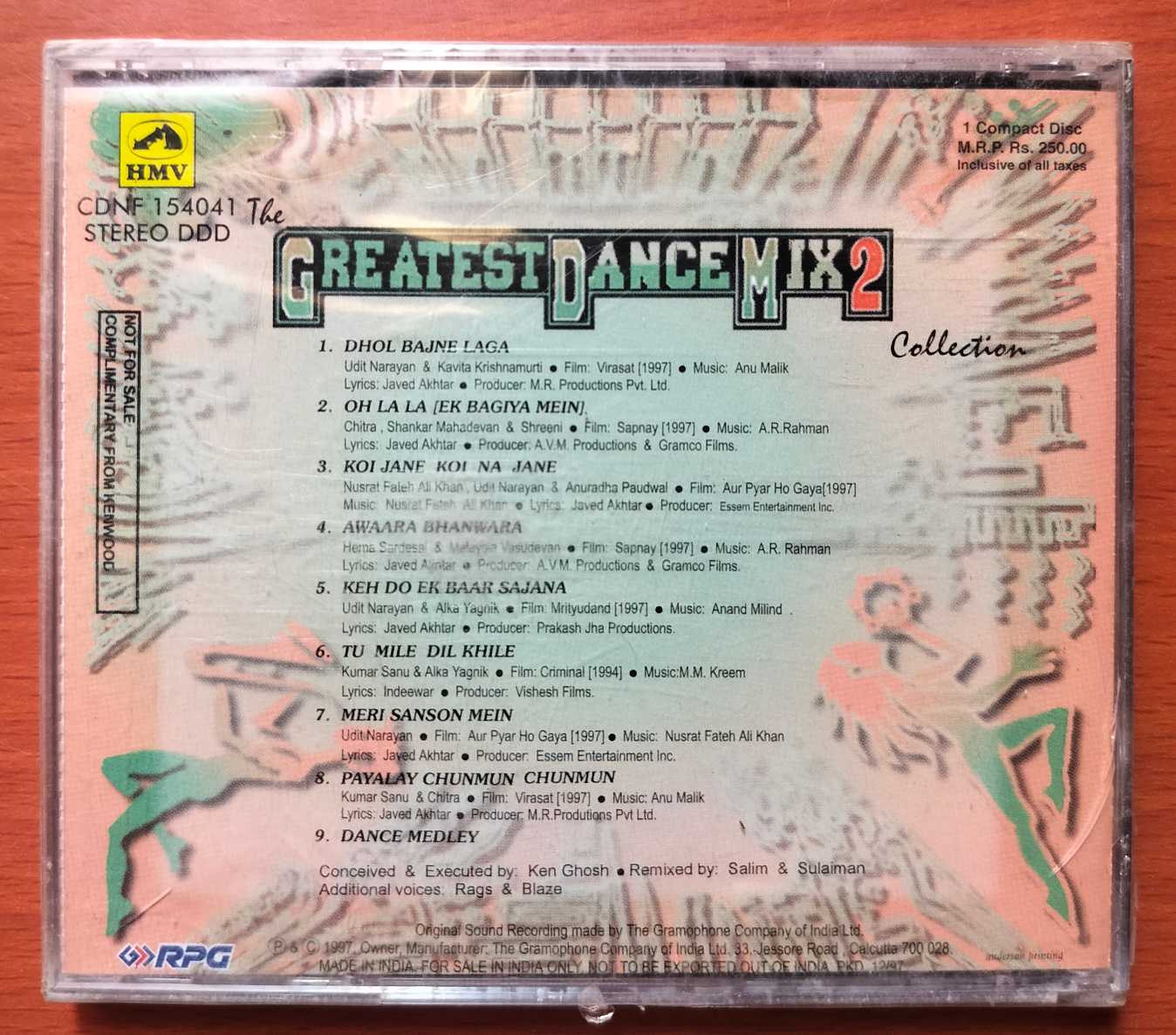 GREATEST DANCE MIX 2 COLLECTION - Remixes Hindi Film Audio Cd (FACTORY SEALED PACK) - Image 2