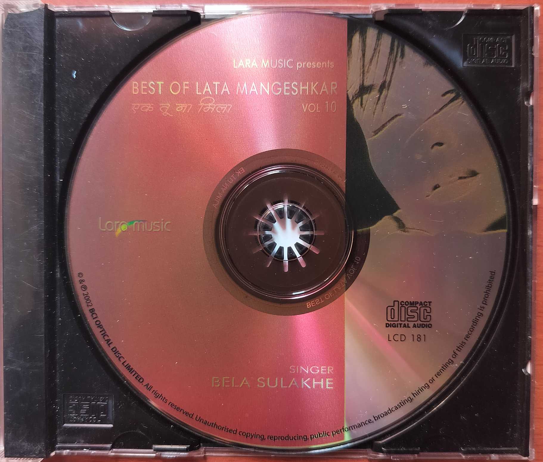 BEST OF LATA MANGESHKAR VOL . 10 - Hindi Collection Audio Cd - Image 2