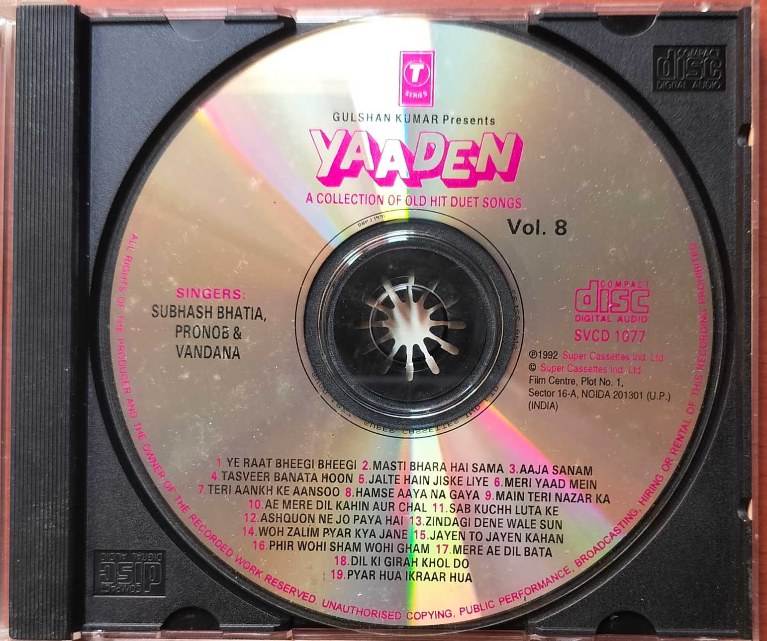 YAADEN A COLLECTION OF OLD HIT DUET SONGS VOL . 8 - Hindi Film Collection Audio Cd - Image 2