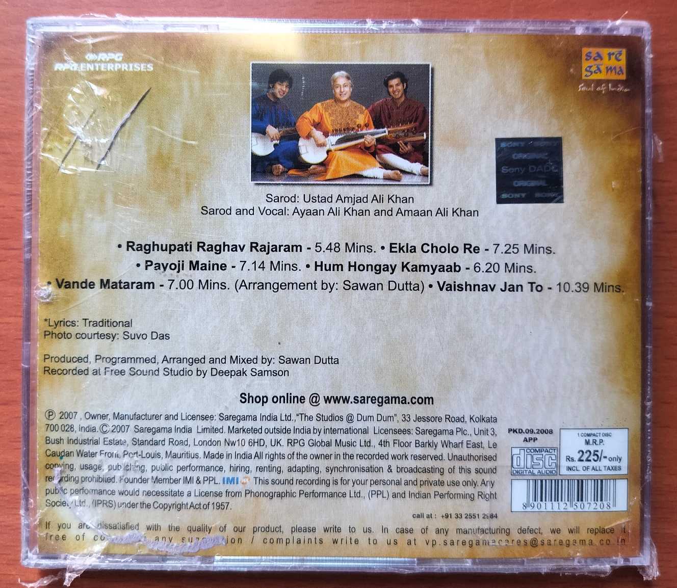 REMEMBERING MAHATMA GANDHI - Ustad Amjad Ali Khan Private Album Audio Cd (FACTORY SEALED PACK) - Image 2