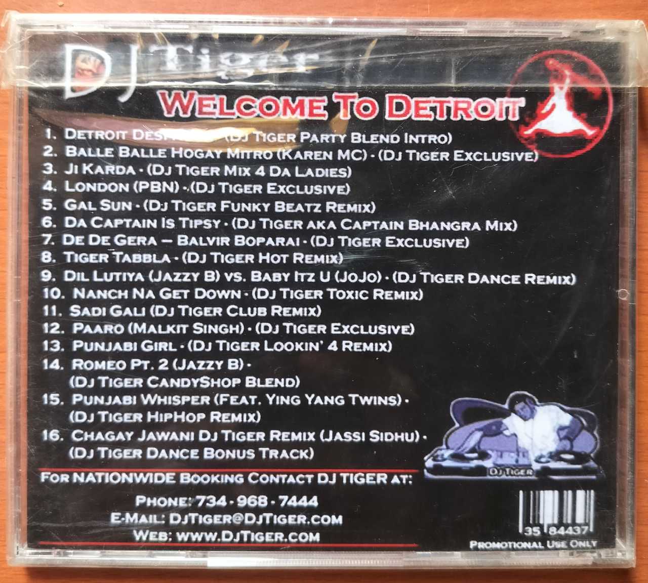 DJ TIGER WELCOME TO DETROIT - Hindi Private Album Audio Cd (FACTORY SEALED PACK) - Image 2