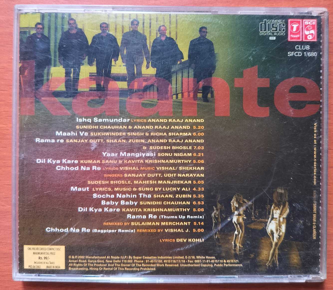 KAANTE - Anand Raaj Anand Hindi Film Audio Cd - Image 3
