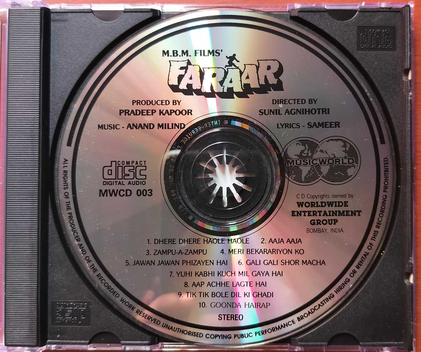 FARAAR - Anand Milind Hindi Film Audio Cd - Image 2