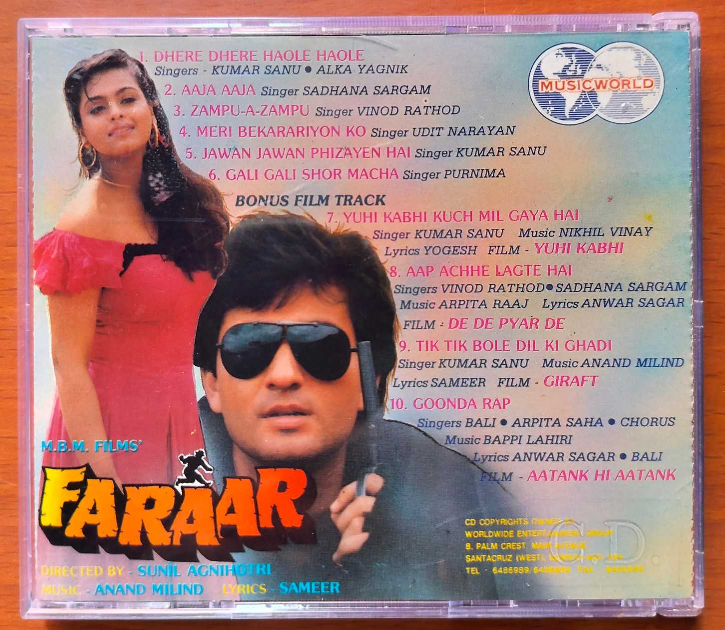 FARAAR - Anand Milind Hindi Film Audio Cd - Image 3
