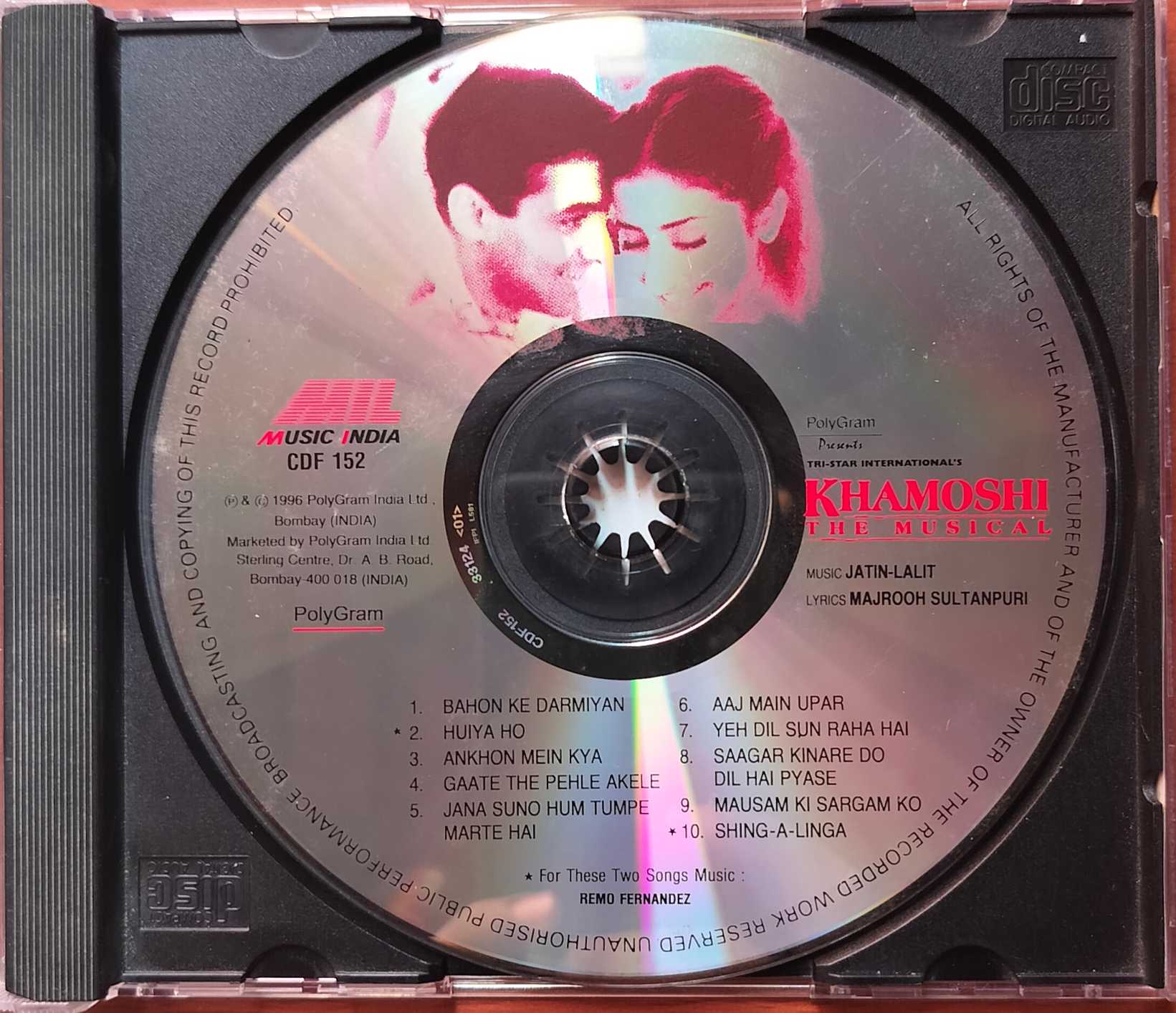 KHAMOSHI - Jatin Lalit Hindi Film Audio Cd - Image 2