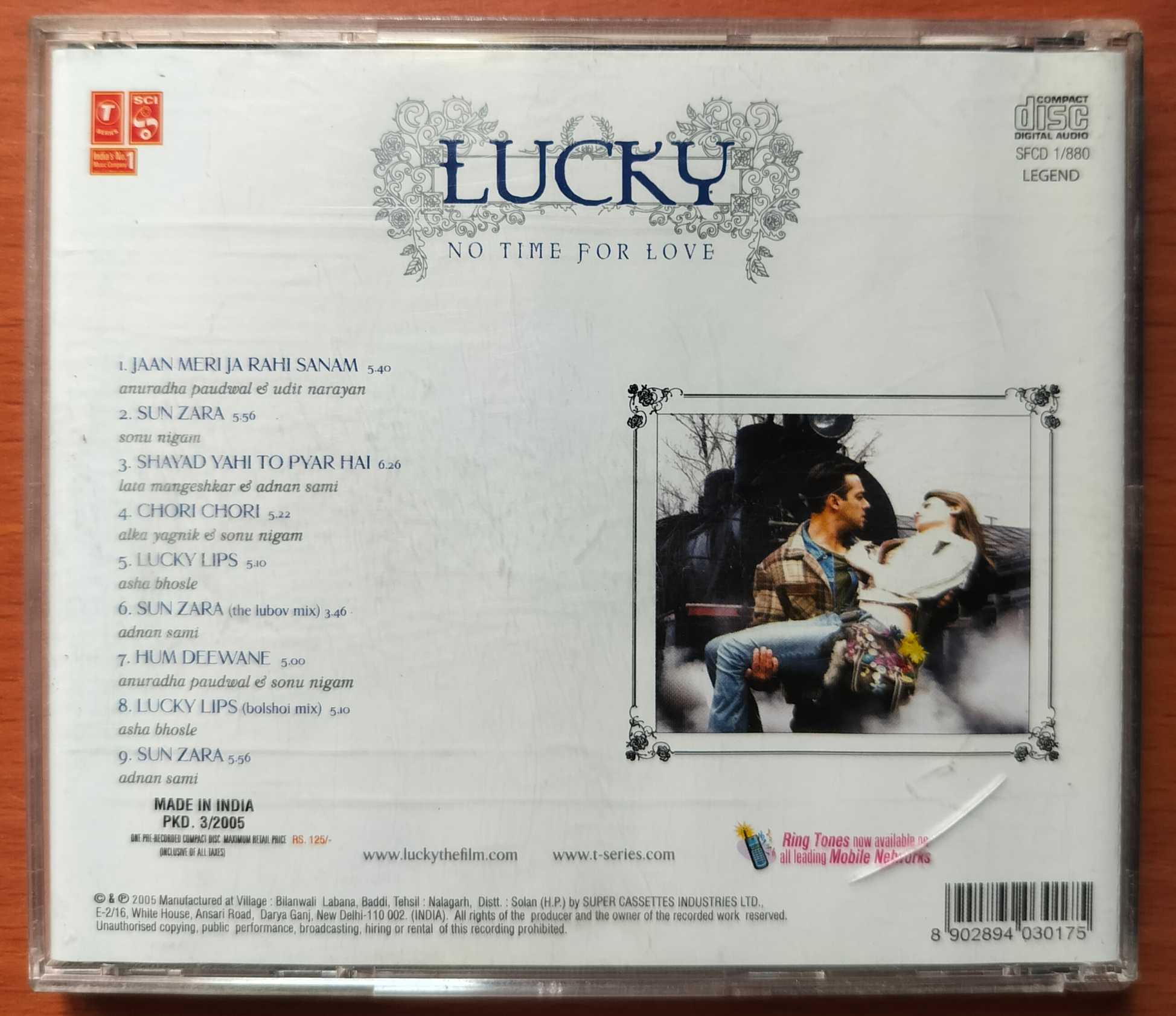 LUCKY - Adnan Sami Hindi Film Audio Cd - Image 3
