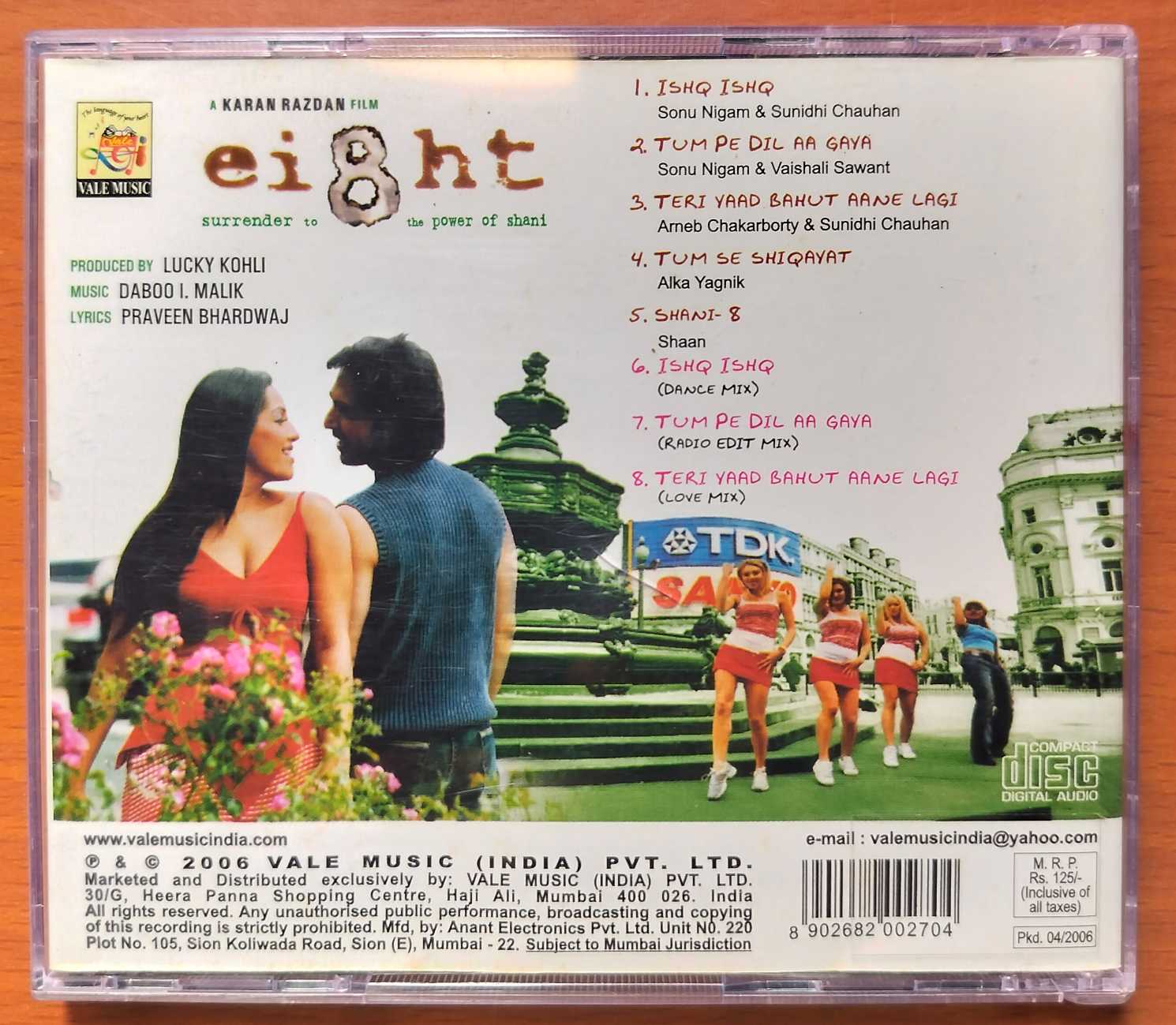 EIGHT THE POWER OF SHANI - Hindi Film Audio Cd - Image 3