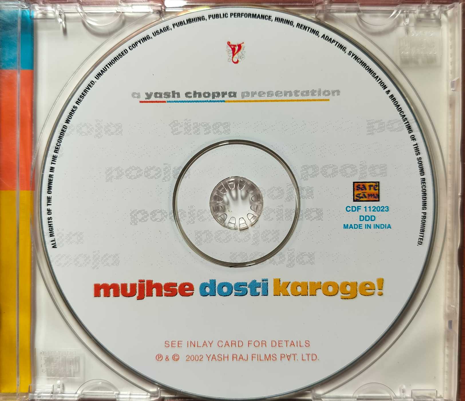 MUJHSE DOSTI KAROGE - Rahul Sharma Hindi Film Audio Cd - Image 2