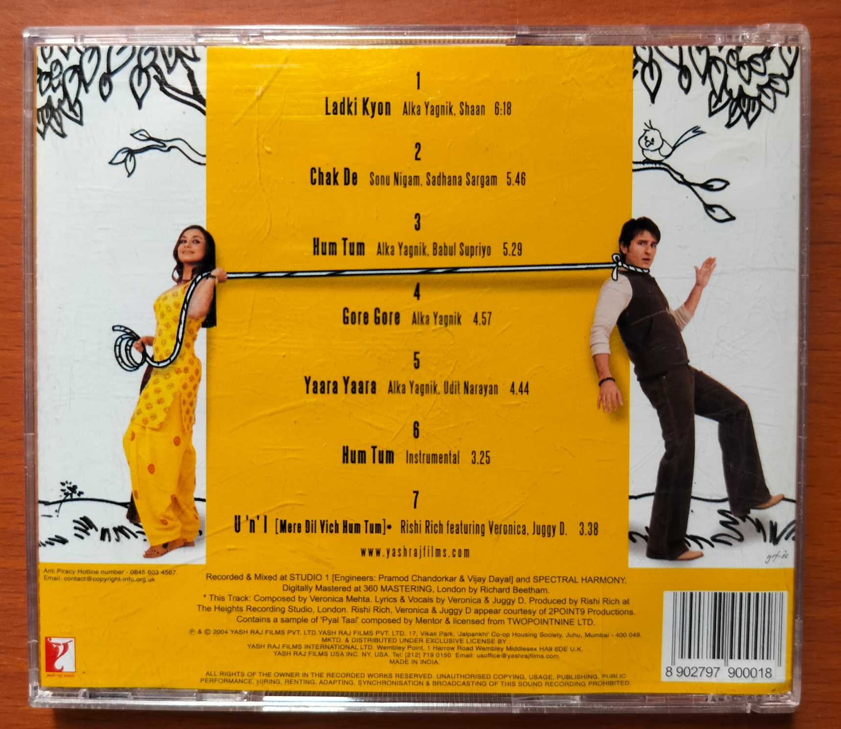 HUM TUM - Jatin Lalit Hindi Film Audio Cd - Image 3